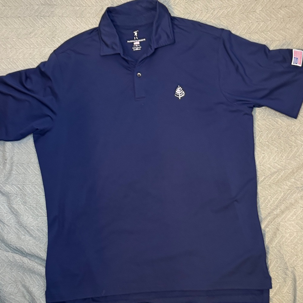 Fairway & Greene Men's Dark Polo with Embroidered Details